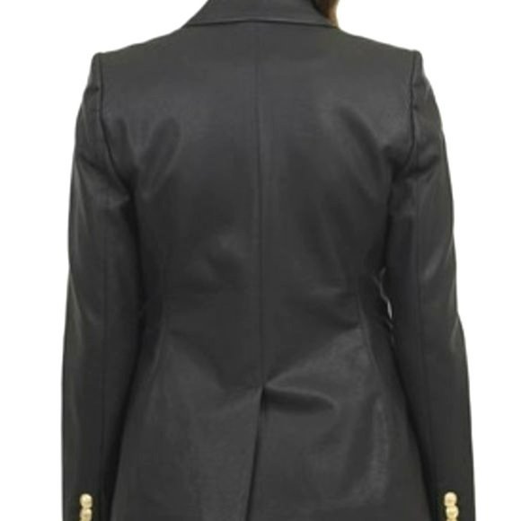 Love Token Nellie Faux Leather Gold Button Blazer Black Size XS NWT - Picture 2 of 2